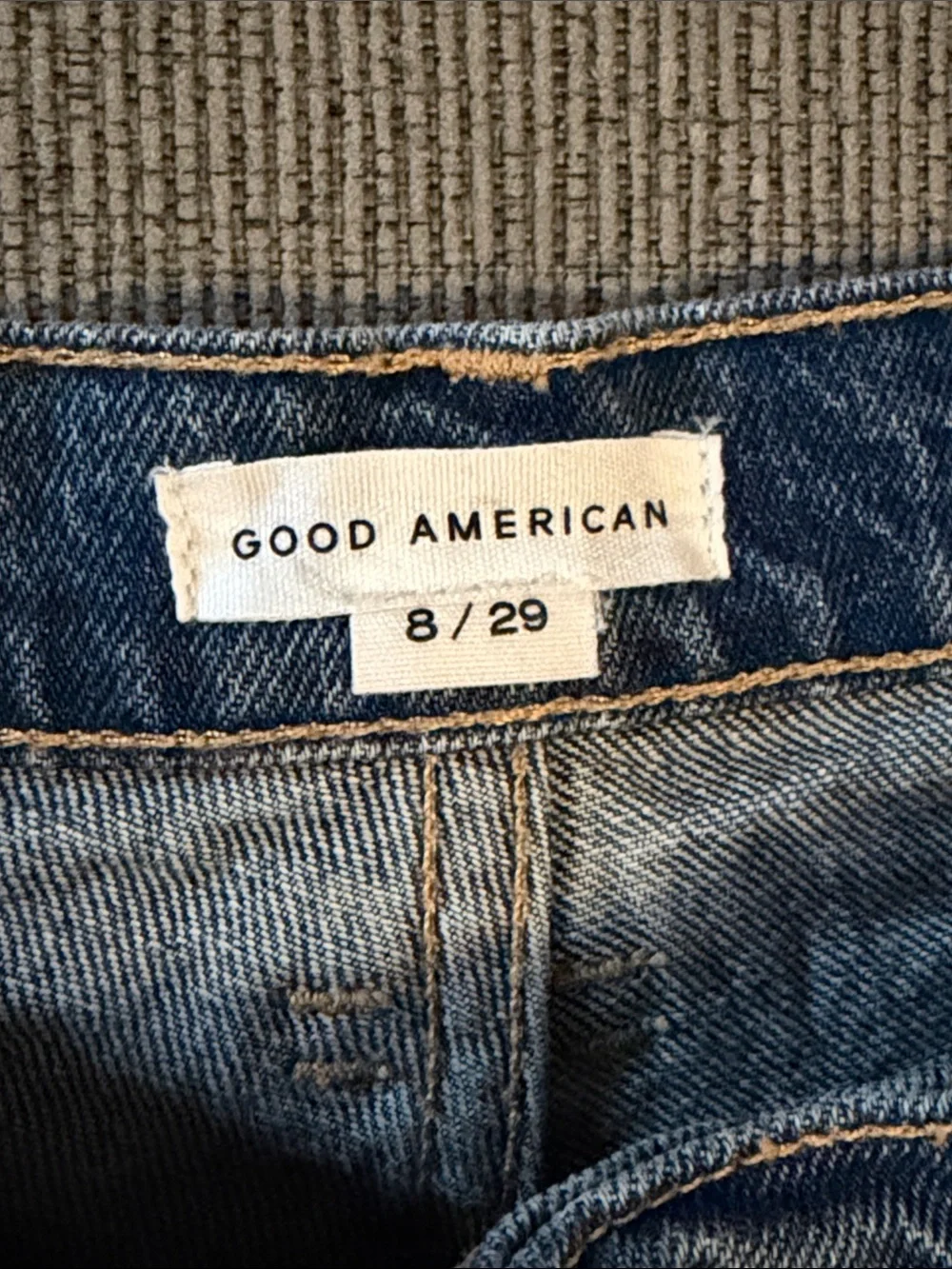 Good American Dark Blue Denim Shorts